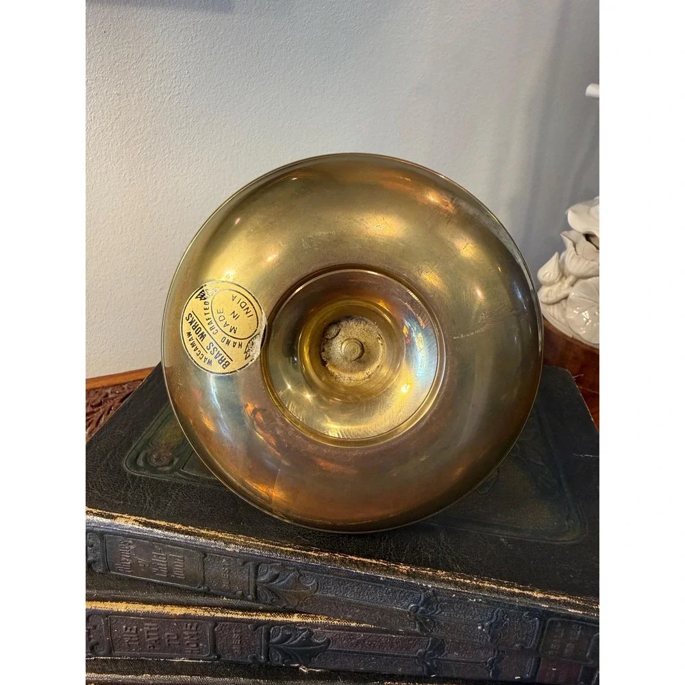 Vintage Brass Chamberstick Candle Holder with Handle, Waccamaw‎ Brass Works